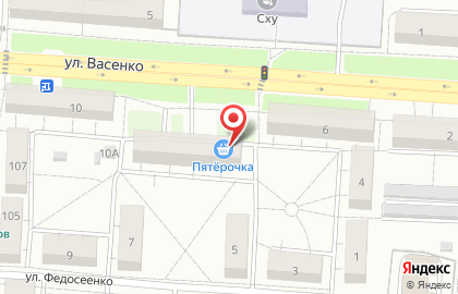 Супермаркет Пятерочка на улице Васенко на карте