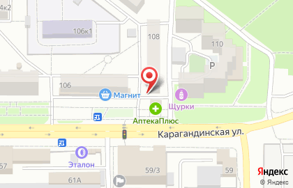 Супермаркет Пятёрочка на Карагандинской улице на карте