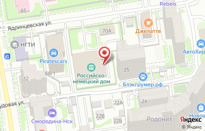 Визовый центр Новосибирский областной Российско-Немецкий дом на Ядринцевской улице на карте
