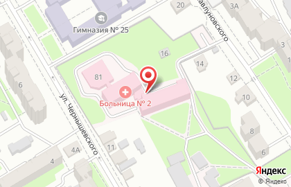 Больница Курская городская больница №2 на улице Дзержинского на карте
