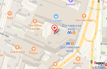Станция Достоевская на карте