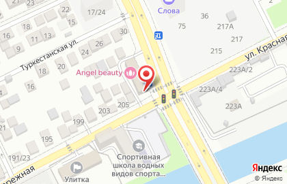 Супермаркет Пятёрочка на улице Красная Набережная на карте