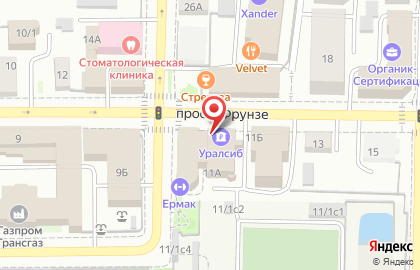 Терминал Банк Уралсиб на проспекте Фрунзе на карте