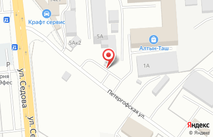 Продовольственный магазин на Петергофской улице на карте