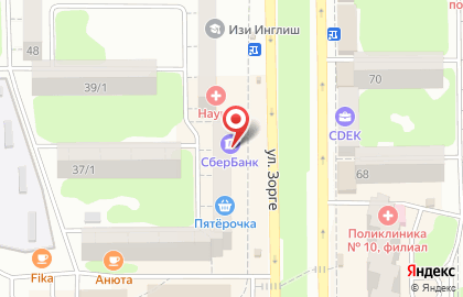 СберБанк России на улице Зорге на карте