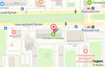 Государственная аптека Аптеки Столицы на метро Варшавская на карте