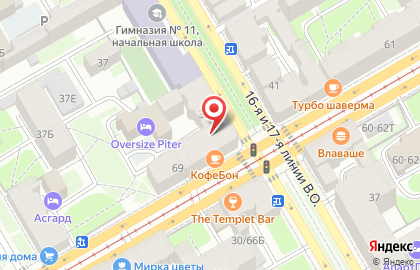 Акварель в Василеостровском районе на карте