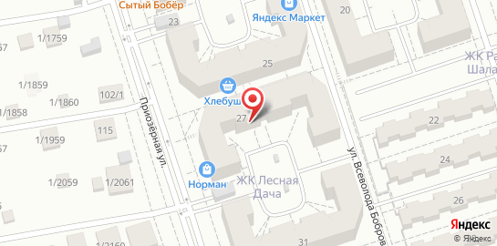Петровские бани на улице Всеволода Боброва на карте