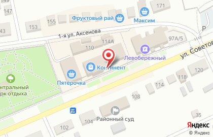 Супермаркет Пятёрочка на улице Советов на карте