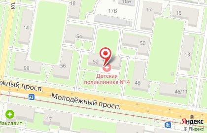Детская городская больница №25 на Молодёжном проспекте на карте