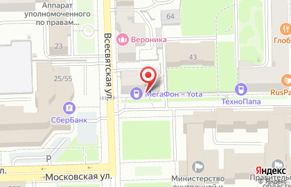 Оператор связи МегаФон в Кирове на карте