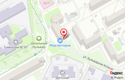 Автотехцентр на Ялтинской на улице Бульварное Кольцо на карте