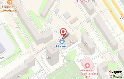 Супермаркет Магнит на улице Тельмана, 6а в Энгельсе на карте