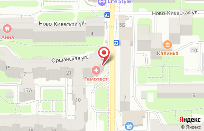 Медицинская лаборатория Гемотест на Оршанской улице на карте