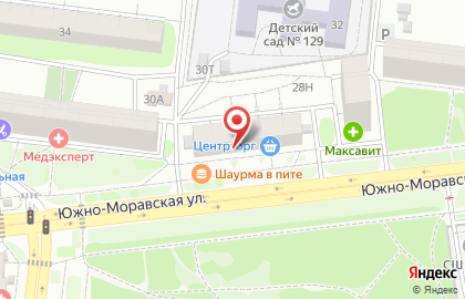 Сеть универсамов ЦентрТорг на Южно-Моравской улице на карте