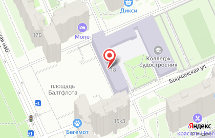 Колледж судостроения и прикладных технологий в Санкт-Петербурге на карте