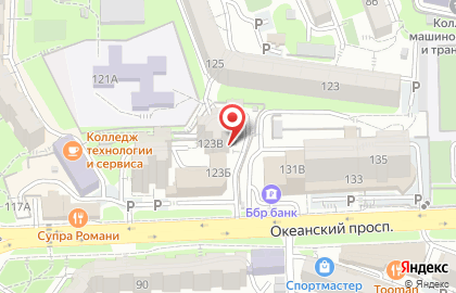 Магазин Гермес в Первореченском районе на карте