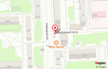 Киоск по продаже фруктов и овощей, г. Подольск на Народной улице на карте