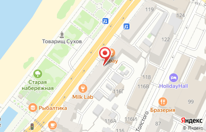 Продовольственный магазин Ладога на улице Максима Горького на карте