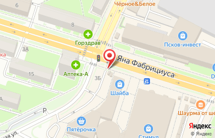 Сеть пирожковых Старорусская мельница на улице Яна Фабрициуса на карте