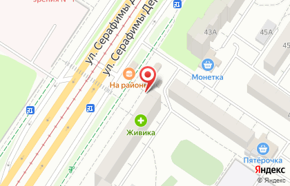 Киоск по продаже хлебобулочных изделий на улице Серафимы Дерябиной на карте
