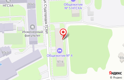 Общежитие НГСХА на проспекте Гагарина на карте