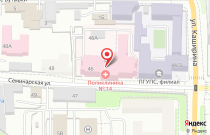 Городская поликлиника №14 на Семинарской улице на карте