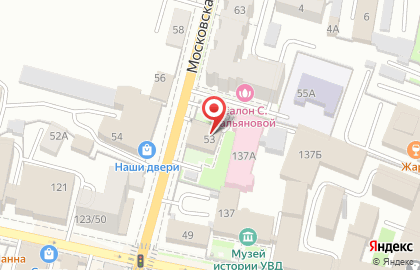 Калужская таможня на Московской улице на карте