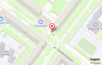 Киоск по продаже фруктов и овощей на улице Сергея Есенина на карте