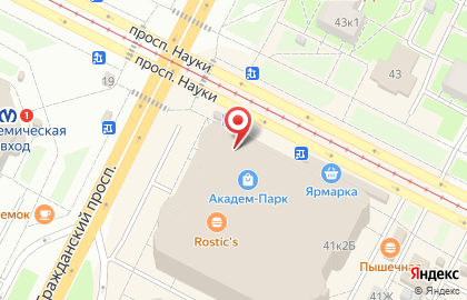 Банкомат СберБанк на метро Академическая на карте