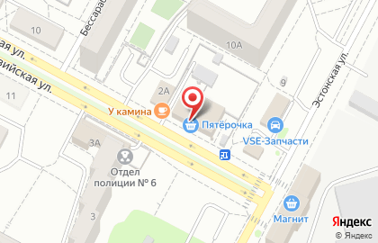 Супермаркет Пятёрочка на Латвийской улице на карте