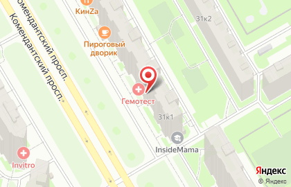 Медицинская лаборатория Гемотест на Комендантском проспекте, 31 к 1 на карте