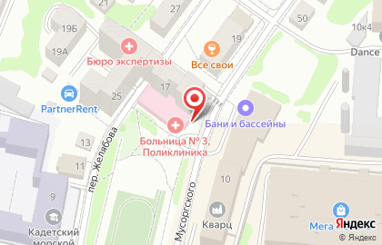 Городская больница №3 в Калининграде на карте