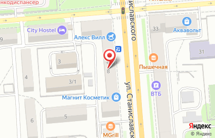 Сеть оптово-розничных магазинов постельного белья Приданое на улице Станиславского на карте