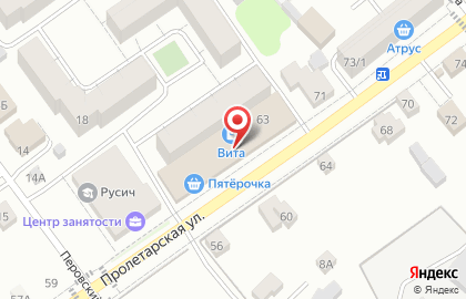 Супермаркет Пятёрочка на Пролетарской улице на карте