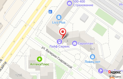 Компания Европлан на улице Гнаровской на карте