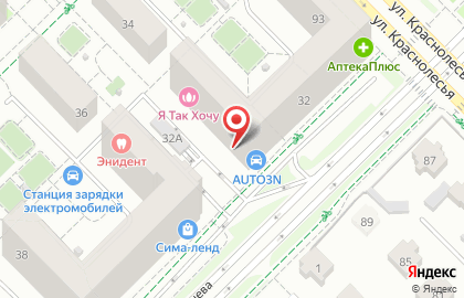 Зоомагазин Хвостики на улице Краснолесья на карте