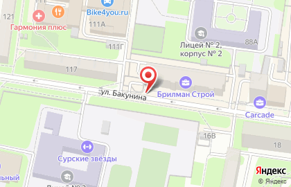Кристалл на улице Бакунина на карте