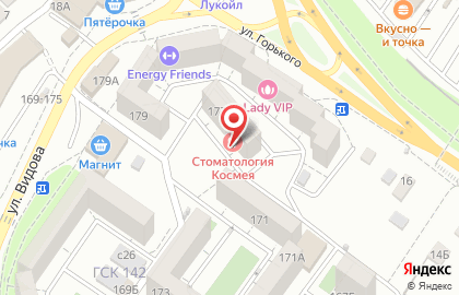 Стоматологическая клиника Космея на улице Видова на карте