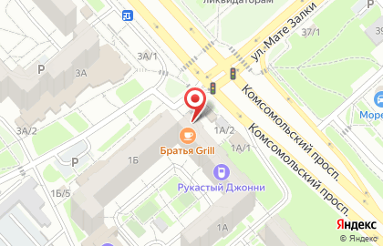 Киоск по продаже фруктов и овощей на Комсомольском проспекте на карте