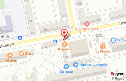 Киоск по продаже фруктов и овощей на улице Ленинградской на карте