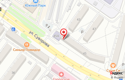 Обувной магазин Дальвест на улице Суворова на карте