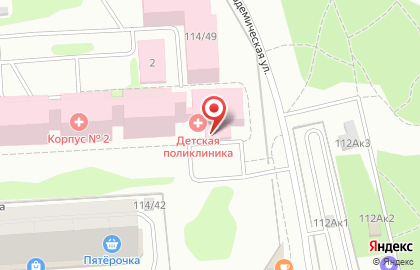 Корпус №2 областной детской клинической больницы №1 на улице Ломоносова на карте