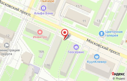 Первая полоса на Московском проспекте на карте
