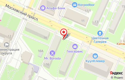 Первая полоса на Московском проспекте на карте