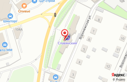 Отель Славянский на Воронежской улице на карте