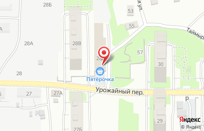 Универсам Пятёрочка в Урожайном переулке на карте