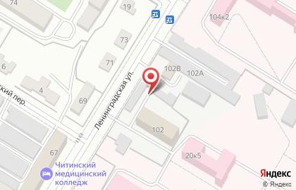 Автостоянка на Ленинградской улице, 102Г на карте
