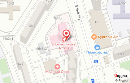 Городская поликлиника №214 на Елецкой на карте