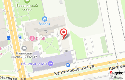 Парк Теннис-школа на Кантемировской улице на карте